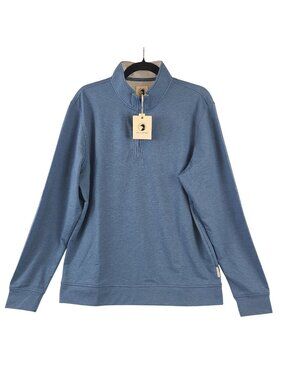 NEW Duck Head Men's Blue Horizon Heather Quarter-Zip Pullover Size M